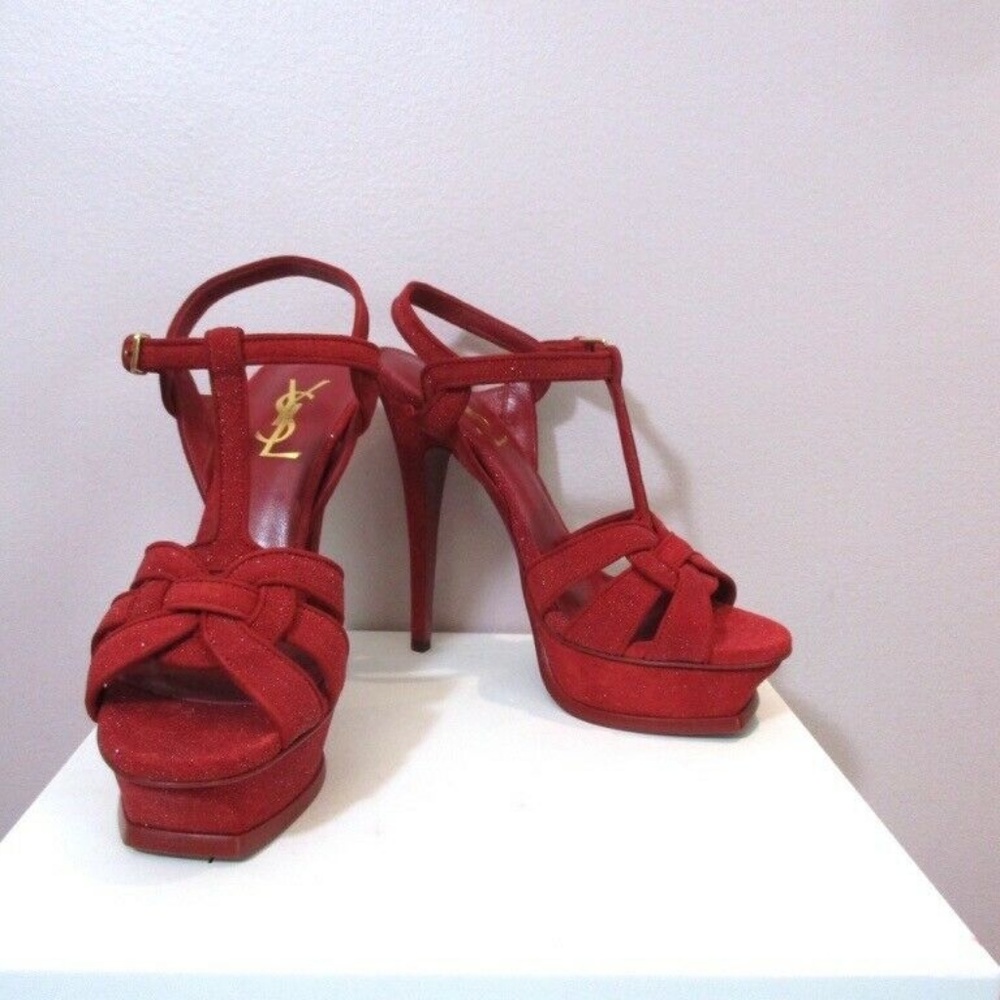 Saint Laurent YSL Tribute 105 Quartz Red 37.5 39 - Picture 3 of 4